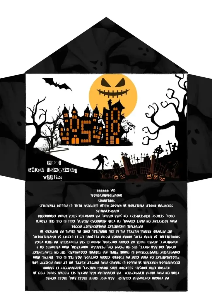 Halloween aardejaht, tervituskiri ja esimene ülesanne